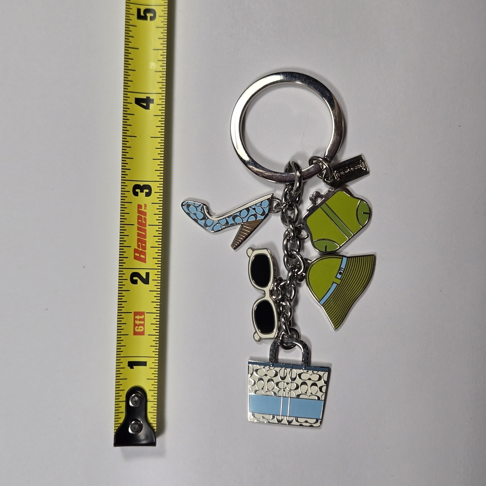Coach Silver Blue and Green Keychain - Picture 7 of 7